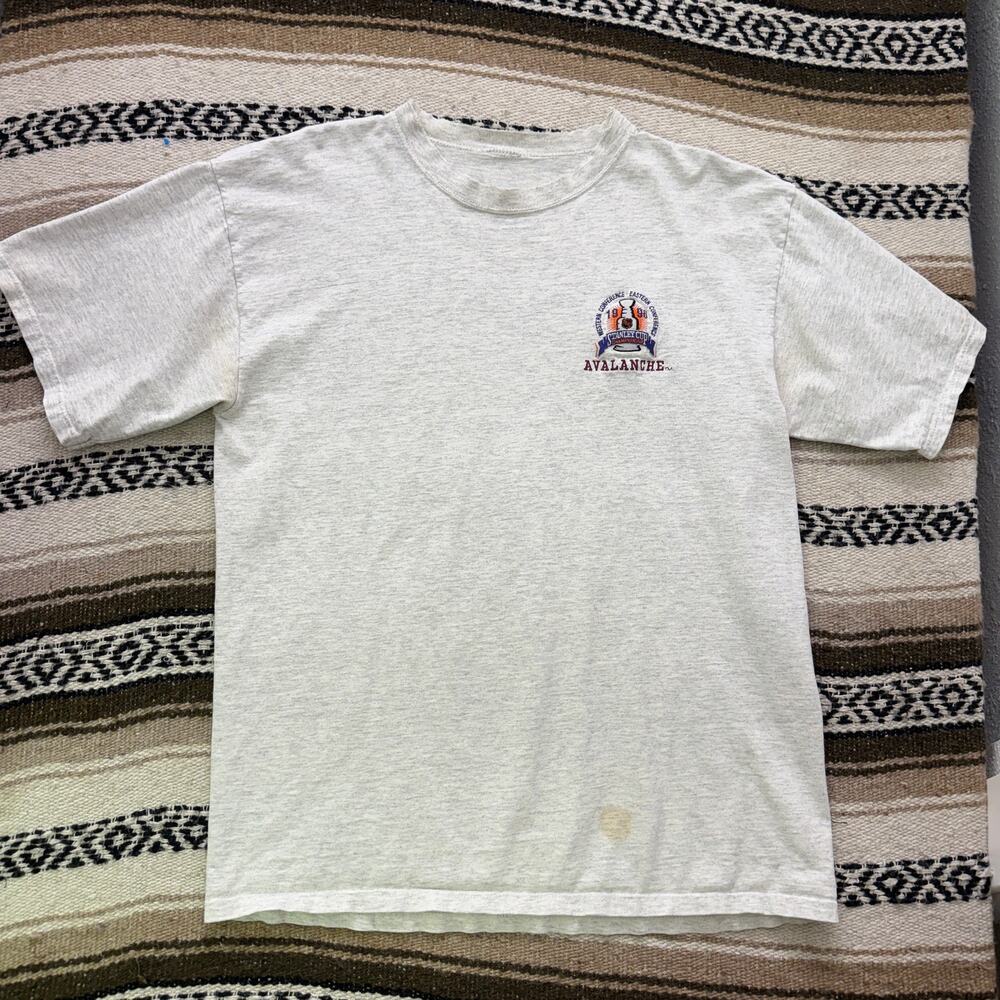 Vintage 1996 Colorado Avs Avalanche Stanley Cup Champions Gray Shirt Sz Large